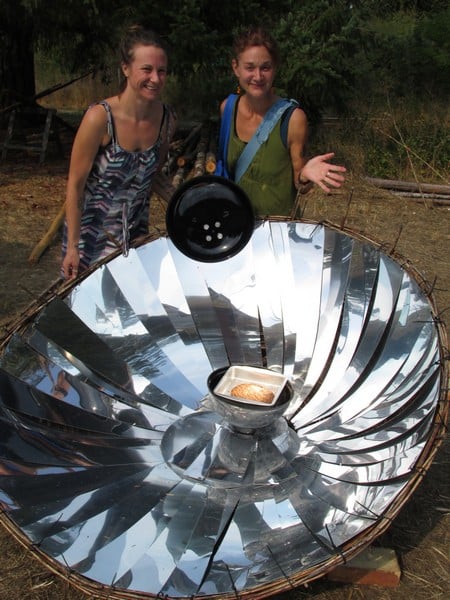 File:Willow Basket Parabolic Solar Oven with Sarah and Shannon.JPG