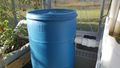 Clarifier (settling) tank of the educational aquaponics system at Adrian College in the greenhouse at Peele Hall.