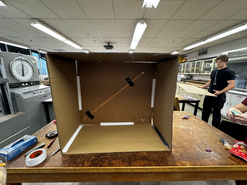 Prototype 1 - Roughly dimensioned cardboard cabinet