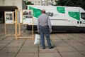 The Tolocar Van attracting interest outside of Peremoha Lab in Chernihiv