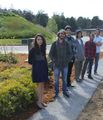 The Gardiens on Zane's new permeable concrete path and completed Native Memorial Garden. From front-left to back-right: Tatiana Garcia, Justin Myers, Sam de Vroede, Matt Kuljis, Brandon Boutros, and Cody Hennings.