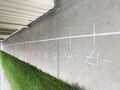 Fig. 5: Number line prototype with tape and chalk.