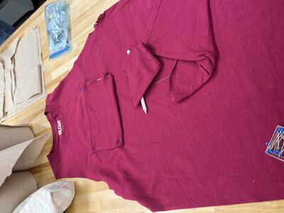 Our first prototype, cut from an old cotton t-shirt.