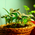 Basket holding plants