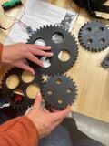 Prototyping of large gear holes versus small gear holes.