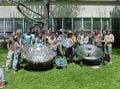 Engineering 305 Class-Parabolic Basket, stadium light and satellite dish Solar Cooking Demo