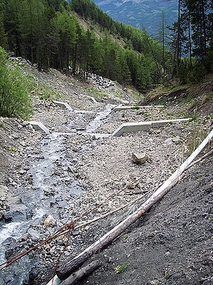 Fig 1: Series of check dams in a steep runoff channel