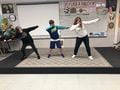 The students at Zane Middle School acting during class on the new stage.
