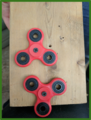 Fig 2: Prototyping the fidget spinners on wood to test the sound