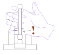 Fig. 2: Finger stuck in bench vice tool.
