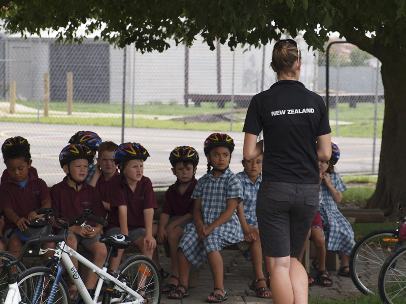 Fig 1:Instructors at St Mary's provide pre-ride instructions to the children - Photo courtesy of Paul McArdle