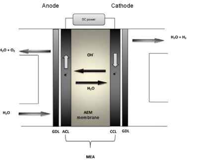 Schematic diagram of AEM Electrolyzer
