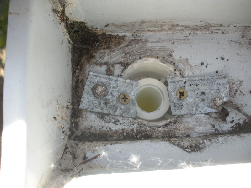 File:Short gutter to pipe connection top view.JPG