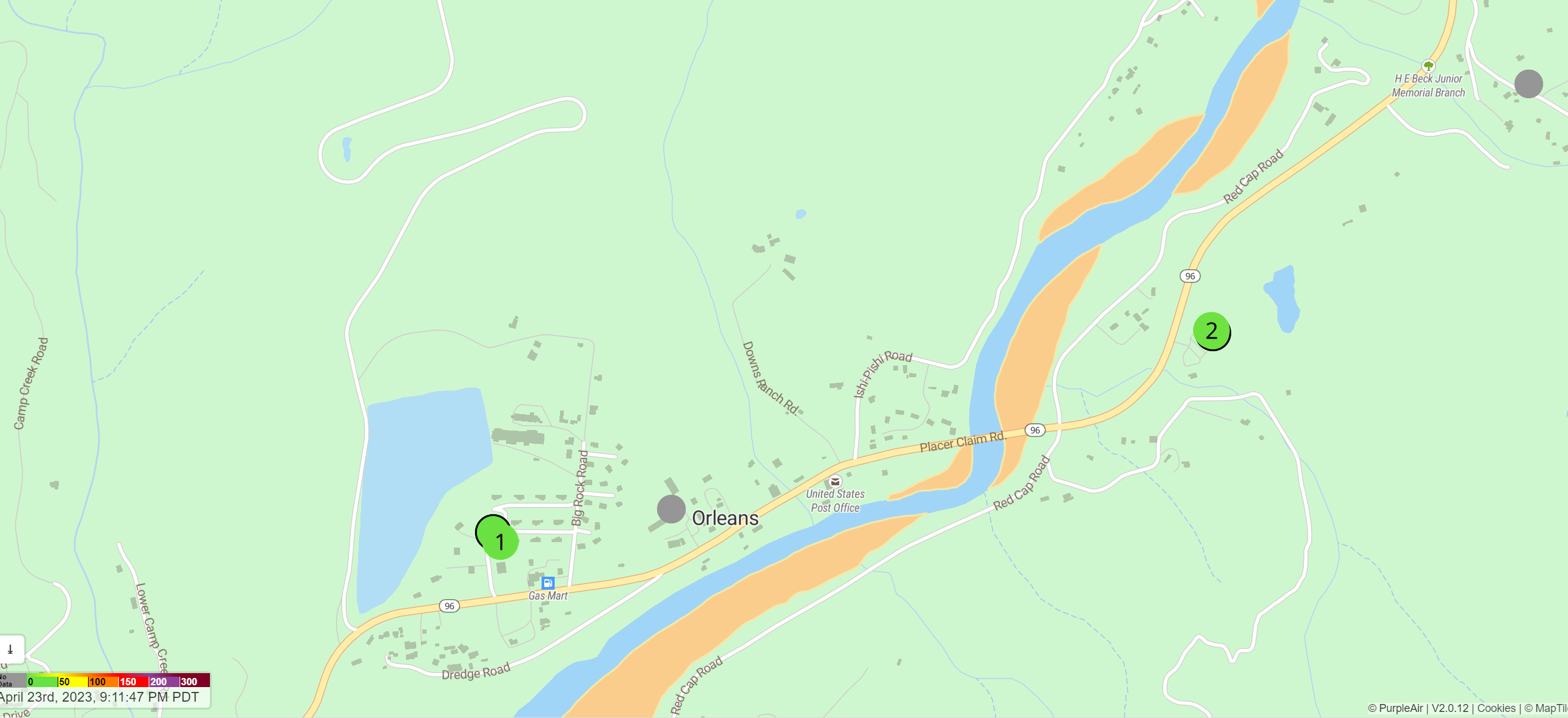 FileOrleans, CA PurpleAir Map.png