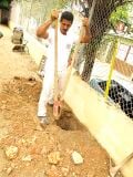 Digging a hole for a column