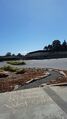 The freshly paved permeable pathway.