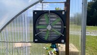Fan mounted to the frame.
