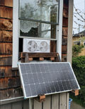 Solar Window Fan The solar window fan provided an alternative to the regular plug-in window fans.