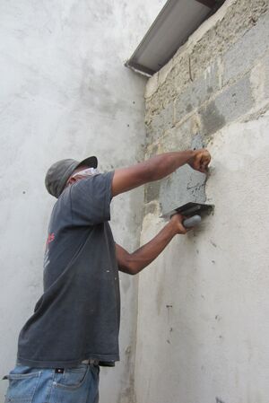 Figure-4: Applying plaster.