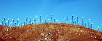 Wind farm in Tehachapi, California (USA).