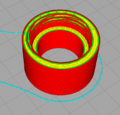 Print bottle cap at .2mm layer height or less, with the threads at the top, without supports. Support material clogs up the threads, creating unnecessary cleanup work. Estimated print time at 70mm/s: 22 minutes.