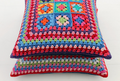 Put some granny squares together, with or without a fabric piece, for a neat cushion