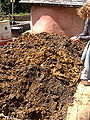 Fig 4: Clay dug up on CCAT grounds from the new greenhouse foundation to be used in our earthen plaster.