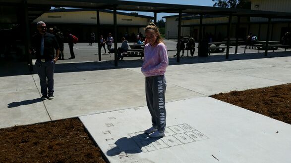 A Sundial for Zane Middle School Campus. Students can use the same method used in this project to create a sundial out of cardboard, paper, or some other material, to learn about the relationshiop between the unit circle, space, and time.