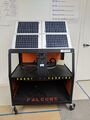The previous solar-powered robot charging station before being fixed and upgraded by team Wooden Lions