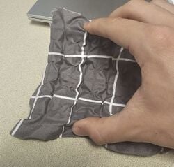 Figure 2: Front view of diffusion cloth on flexible grid.