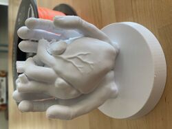 The initial 3D printed prototype which tested the viability of the material and modeling method.