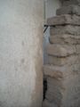 Fig 1c: Gaps between the existing adobe walls & a bordering structure