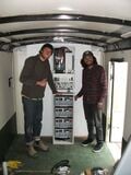 Fig 2b: New batteries, inverter, and charge controller successfully mounted (2012).