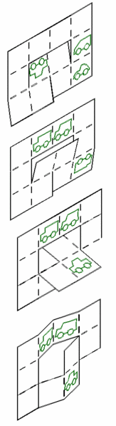 File:Cardboard folding puzzle difficult car 1.GIF