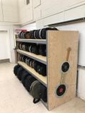 Movable instrument storage A robust solution to inadequate violin and viola storage.