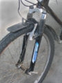 The front wheel and shocks