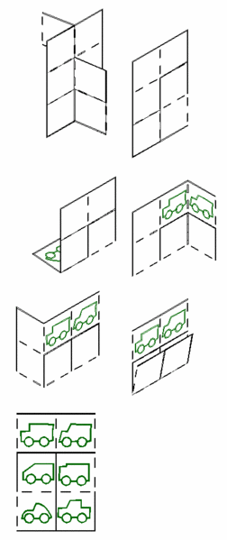 File:Cardboard folding puzzle difficult car 2.GIF