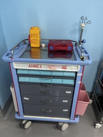 OR equipment or supply cart, view 2