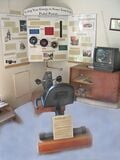 The pedal powered TV/VCR and its recumbent generator bike was displayed in the pedal powered lab by the interpretive display.