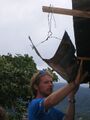 Fig. 8e: Robert attaching first gutter