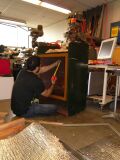 Fig 3a: Justin Thompson measuring for insulation.
