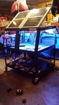 Cart with the lights on