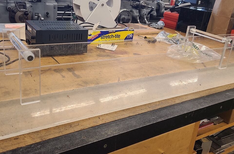 Figure 1-1, a water tank prototype that was built out of scrap plexiglass. Its purpose was to teach us how to cut and join plexiglass with the intention of making it leak-proof.