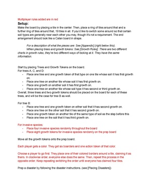 These are the rules for the Forest Management Board Game.