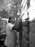 Fig 1a: Making sure the wall is straight