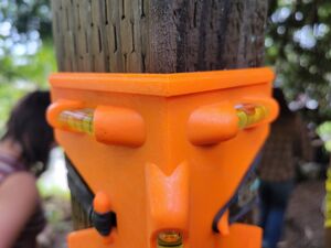 Fancy level tool (checks for level and plumb) borrowed from Dave Enos