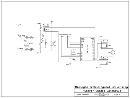 Schematic for a "smart" solar shades concept.