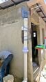 Las Malvinas rainwater 2014 First flush using a large white pipe.