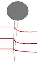 Fig. 2: The step tail formed by a microcapsule in the matrix.