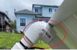 Fig 6. Solar PV module fastened with mounting structure using zip ties.